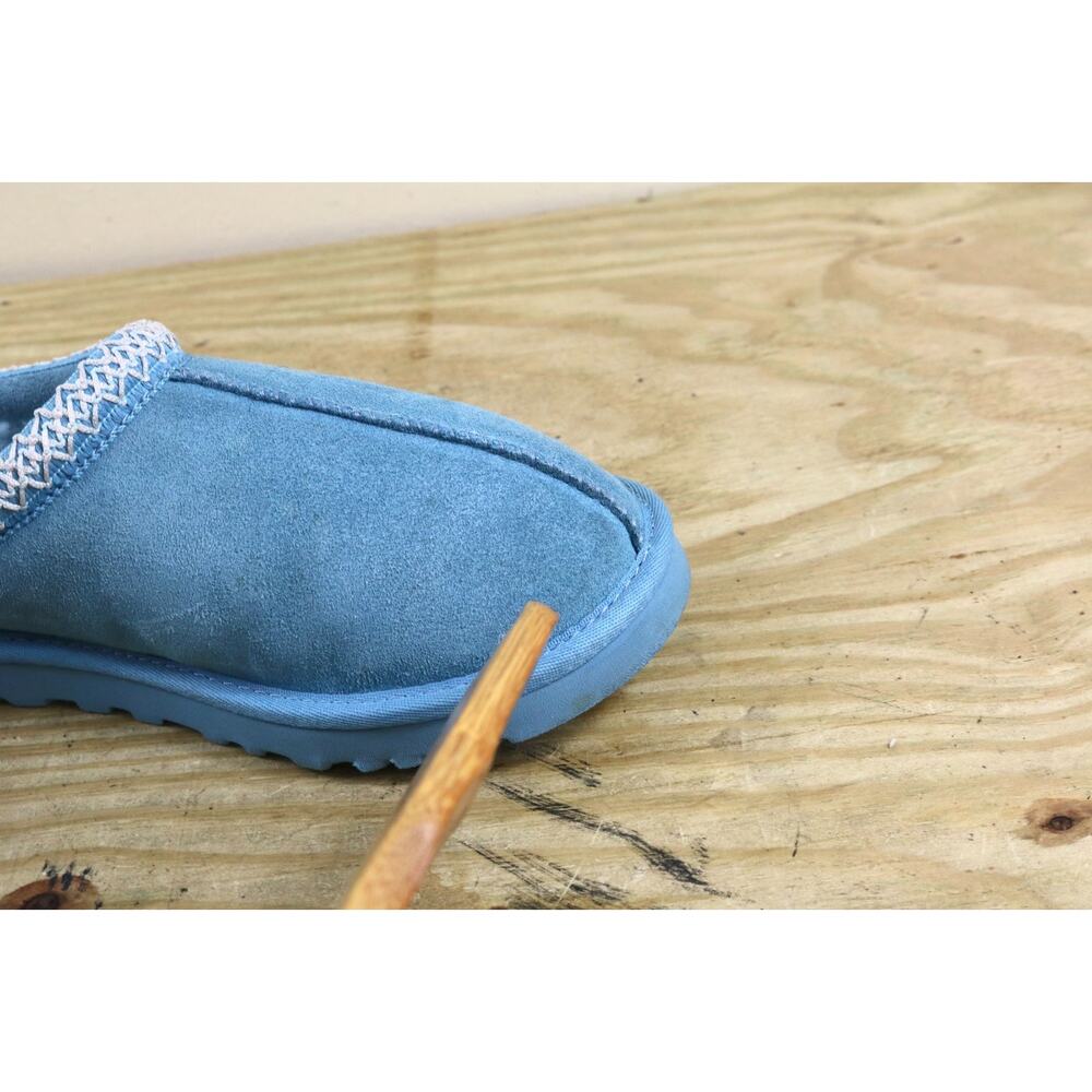 Ugg Slippers Womens 8 Braid Blue Suede Naval Tasman II Clogs Mules Shoes - Picture 9 of 10